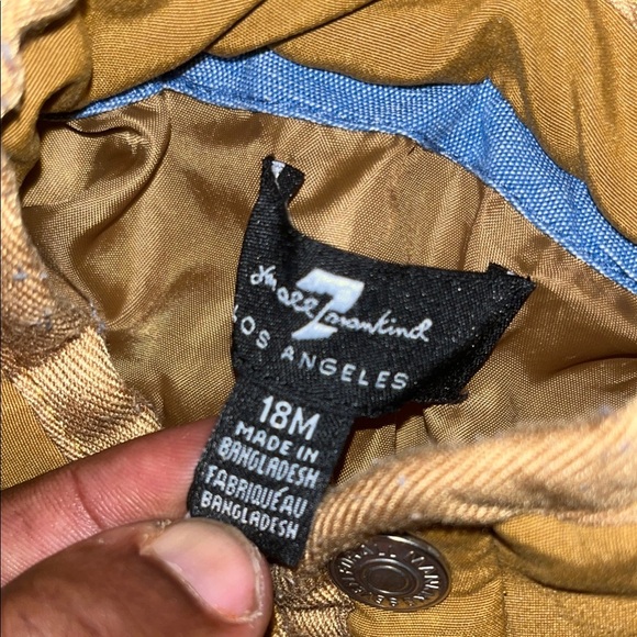 7 For All Mankind Kids Puffer Jacket in Mustard Yellow - Picture 2 of 2